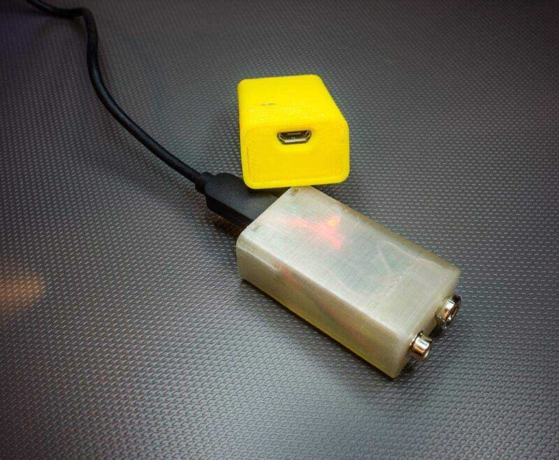 3D Baskılı 9 V Usb Şarj Edilebilir 6F22 Lipo Pil Plastik Aparat - Görsel 2