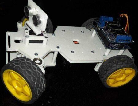 Arduino (Veya Esp) İçin 4Wd Rc Akıllı Araba Şasi - Ultrasonik Remix Plastik Aparat
