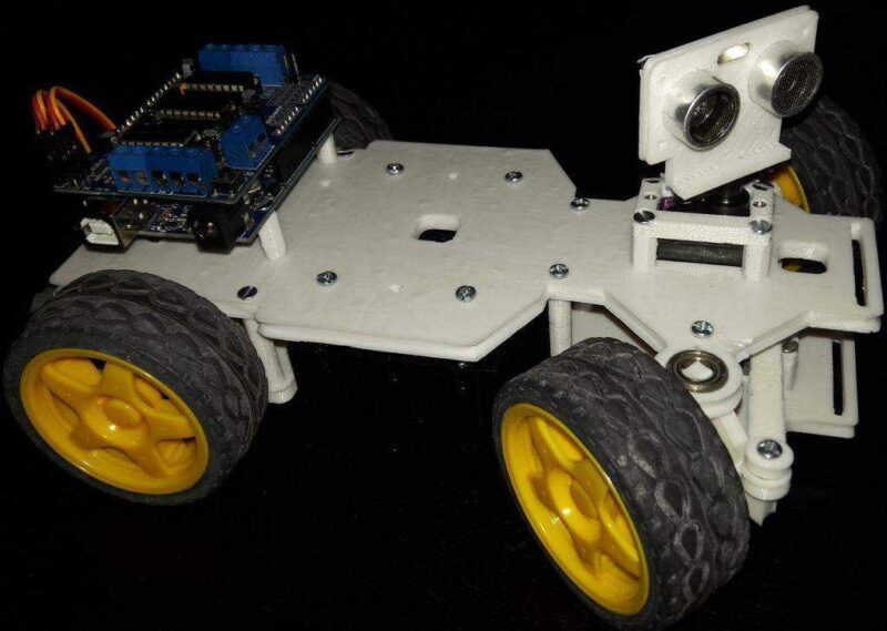 Arduino (Veya Esp) İçin 4Wd Rc Akıllı Araba Şasi - Ultrasonik Remix Plastik Aparat - Görsel 2