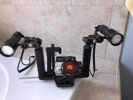 2 Işık İçin Montaj İle Gopro Sualtı Tüplü Tepsi Plastik Aparat