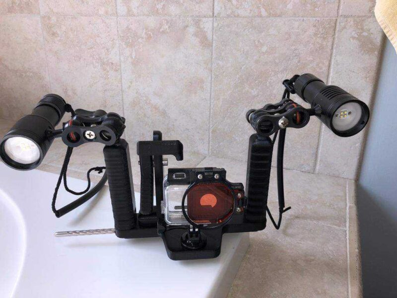 2 Işık İçin Montaj İle Gopro Sualtı Tüplü Tepsi Plastik Aparat