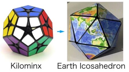 Dünya Icosahedron Yapboz Plastik Aparat