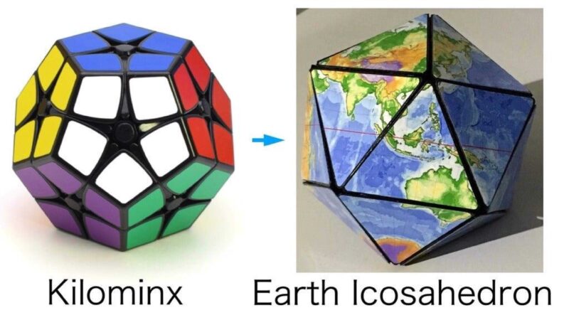 Dünya Icosahedron Yapboz Plastik Aparat