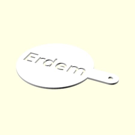 Erdem Kişiye İsime İsme Özel Kahve Stencil Stensıl Şablon Cafeler İçin Sevgiliye Eşe Hediyelik Hediyesi Dekoratif Organik Plastik
