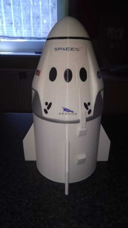 Spacex / Nasa Crew Dragon 2 & Trunk Plastik Aparat