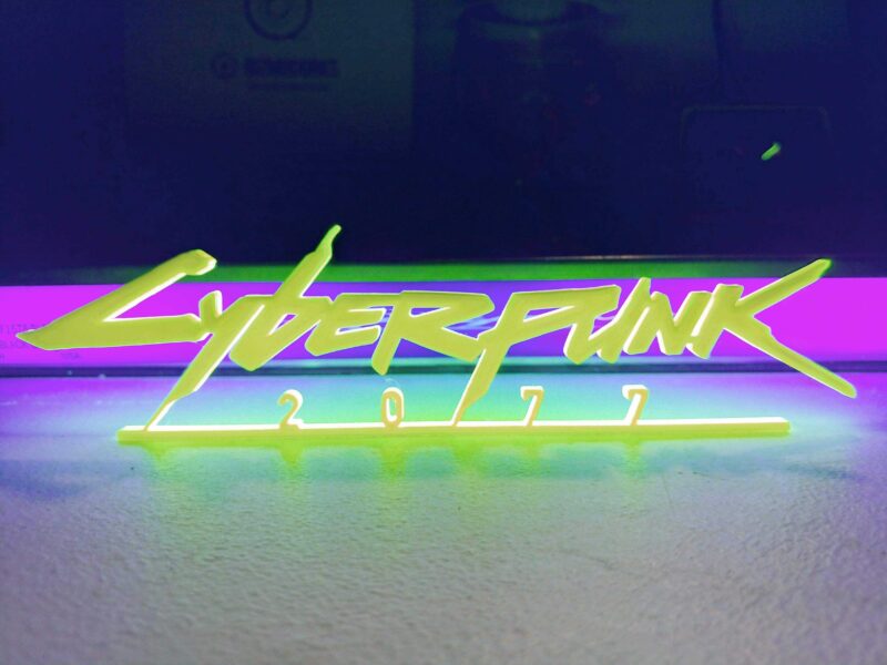 Cyberpunk 2077 logosu Organik Plastik Dekoratif Aksesuar Masaüstü - Görsel 3