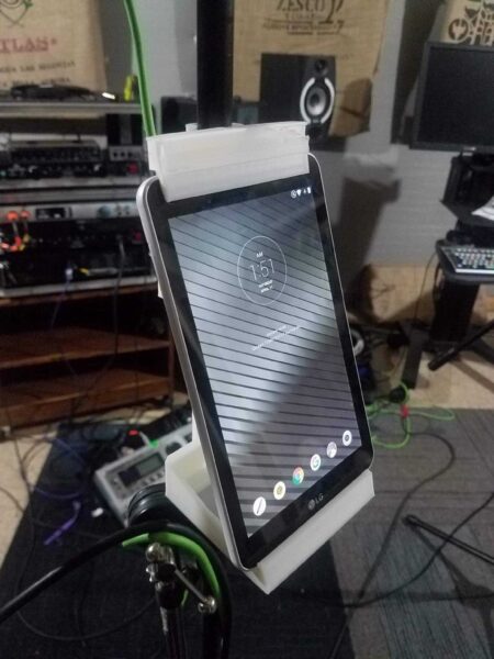 Basit Tablet / Telefon Sahibi Mikrofon Standı W / Tepsi Ve Klip Plastik Aparat