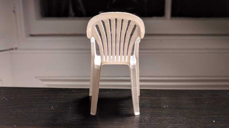 Minyatür Beyaz Çim Sandalyesi Plastik Aparat - Görsel 3