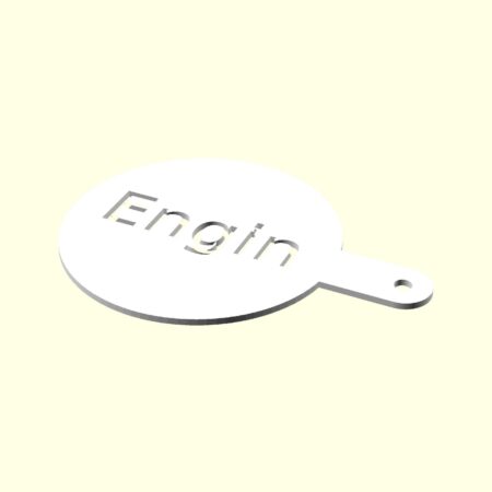 Engin Kişiye İsime İsme Özel Kahve Stencil Stensıl Şablon Cafeler İçin Sevgiliye Eşe Hediyelik Hediyesi Dekoratif Organik Plastik