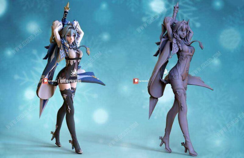 Eula Genshin Darbeli Jewel Cosplay Dan Plastik Aparat - Görsel 4