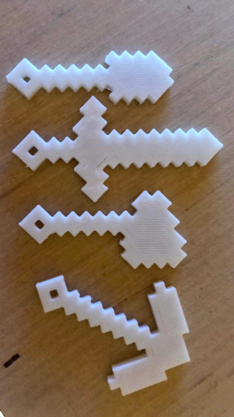 Anahtarlık Delikli Minecraft Araçları Hediyelik Süs Eşyası - Görsel 2