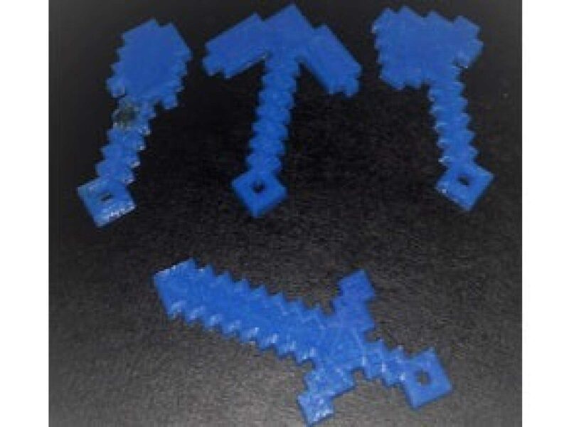 Anahtarlık Delikli Minecraft Araçları Hediyelik Süs Eşyası - Görsel 4