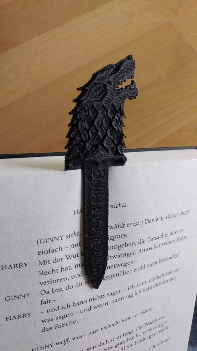 Direwolf Kılıcı Bookmark Thrones Oyunu Ev Stark Aparatı - Görsel 3