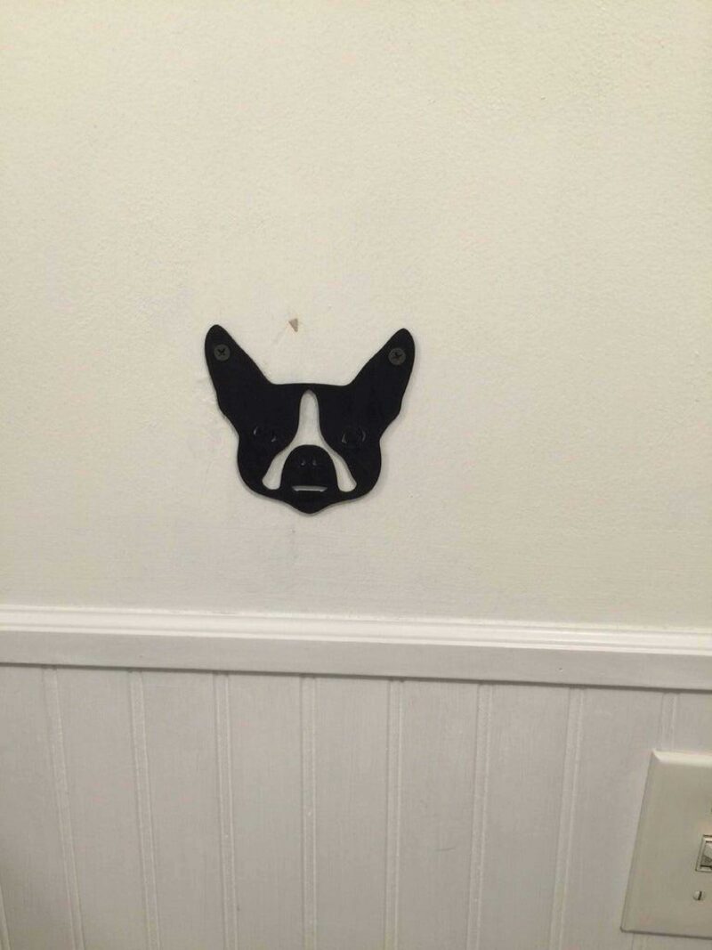 Boston Terrier Köpek Figürlü Havlu Kancası Tutucu Duvar Askısı - Görsel 3