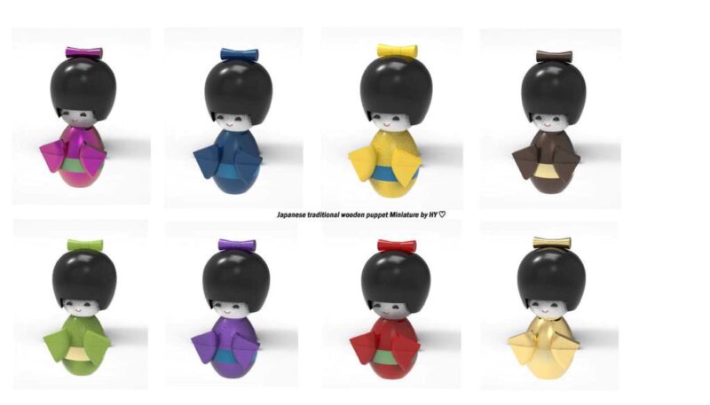 Japon Geleneksel Ahşap Kukla Menü Plastik Aparat