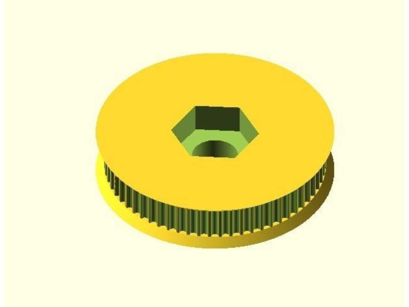 Openscad Daki Dişli Kayışlar İçin Parametrik Kasnak Plastik Aparat - Görsel 4