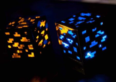 Minecraft Cevheri Lambası Küp Bloğu - Kırmızı Taş / Elmas / Altın / Vb. Plastik Aparat