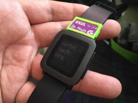 Menü Pebble Time İçin Temassız Banka Kartı Tutucusu Ödeme Plastik Aparat