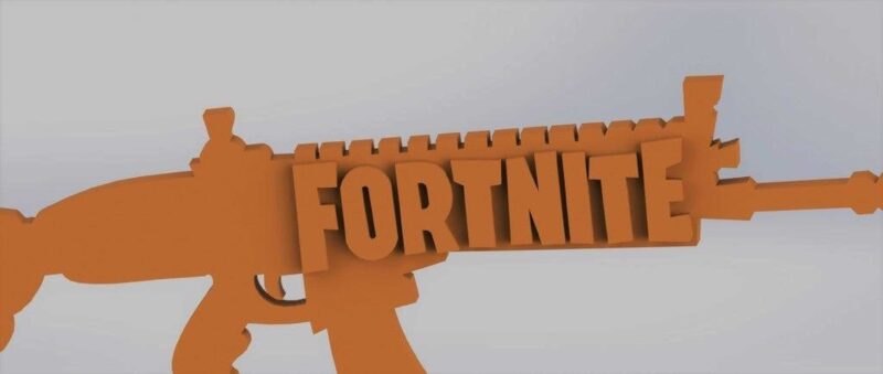 Fortnite Scar Silah Organik Plastikten Dekoratif Biblo Anahtarlık - Görsel 2