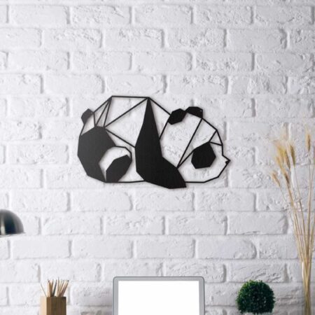 Panda Duvar Heykeli 2D Dekoratif Süs Hediyelik Askı