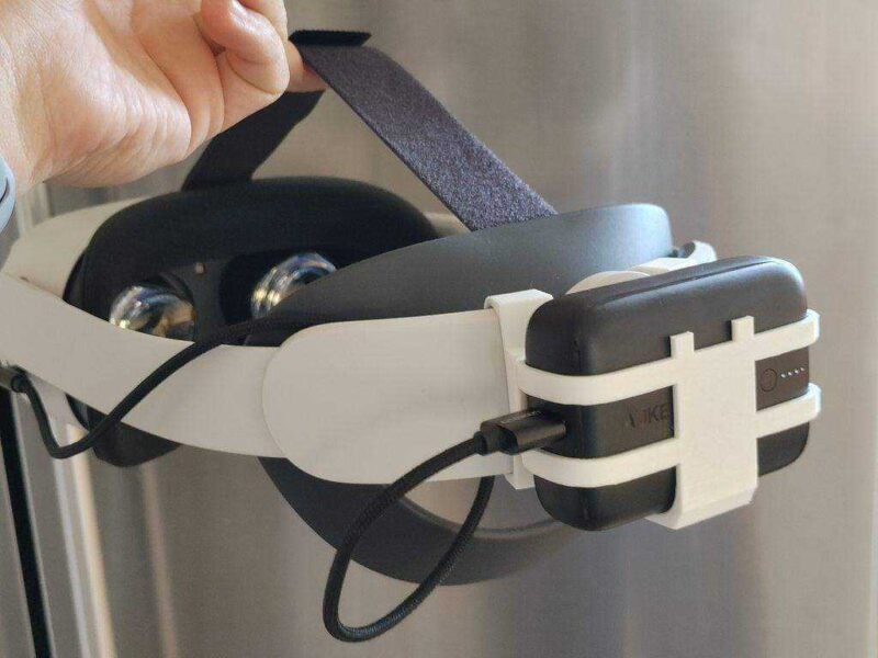 Karşı Ağırlık Pil Klip V2 - Oculus Quest 2 Elite Askısı İçin (Ek Tutucu Plastik Aparat - Görsel 2