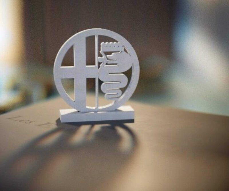 Alfa Romeo Logosu Logo Masaüstü Biblo Dekoratif Hediyelik Süs - Görsel 2