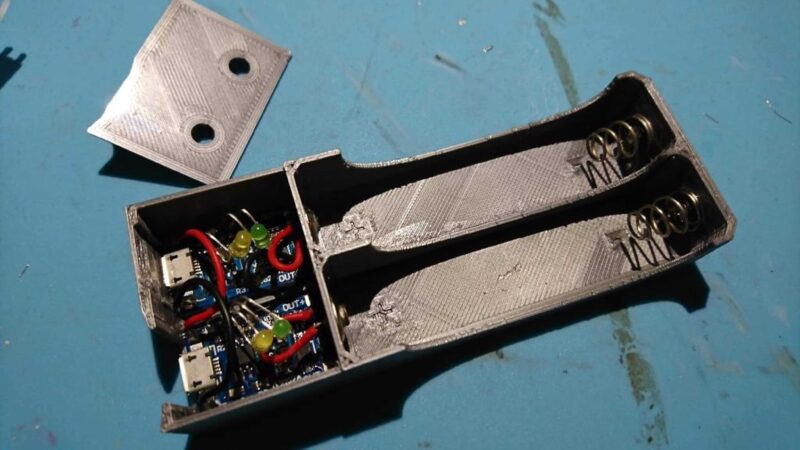 Usb Çift 18650 Li-Ion Pil Şarj Cihazı (Tp4056) Plastik Aparat - Görsel 2