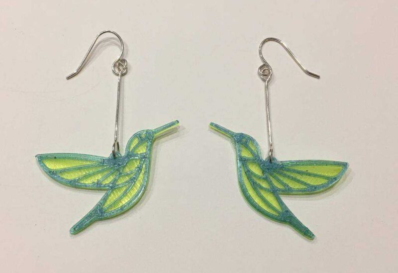 Hummingbird Küpe 2 Renk Plastik Aparat - Görsel 3
