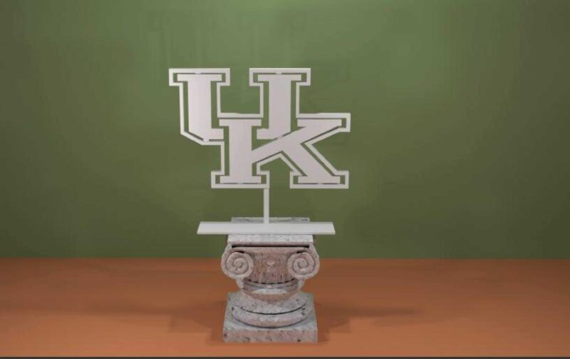 Kentucky Üniversitesi Logosu Organik Plastikten Dekoratif Biblo
