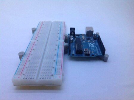 Arduino Uno ve Büyük Breadboard Tutucu Sabitleme Plastik Aparatı