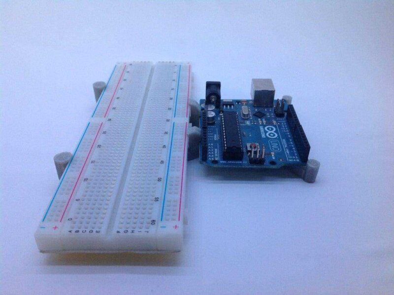 Arduino Uno ve Büyük Breadboard Tutucu Sabitleme Plastik Aparatı