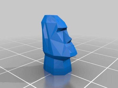 Paskalya Adası Düşük Poli Moai Organik Plastikten Dekoratif Biblo