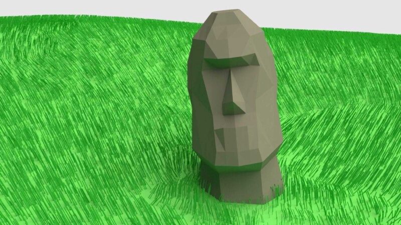 Paskalya Adası Düşük Poli Moai Organik Plastikten Dekoratif Biblo - Görsel 3