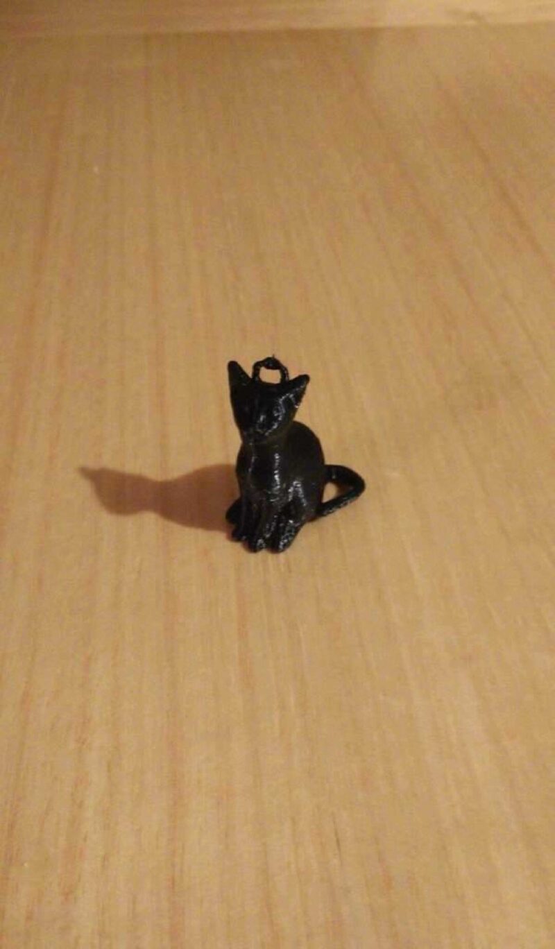 Oturma Kedi Anahtarlık Plastik Aparat