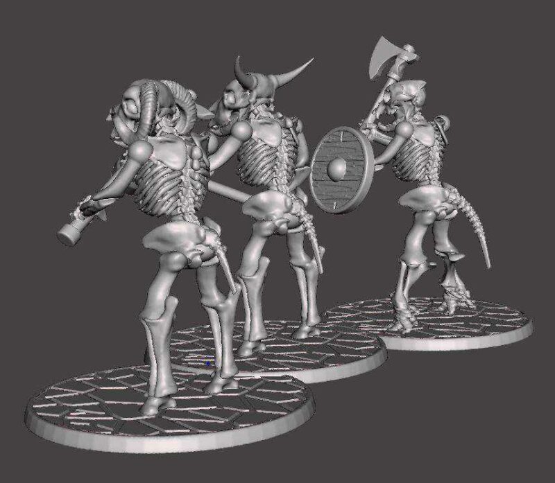 İskelet Savaşçı Beastman Ram / Koyun - Warhammer Plastik Aparat - Görsel 3
