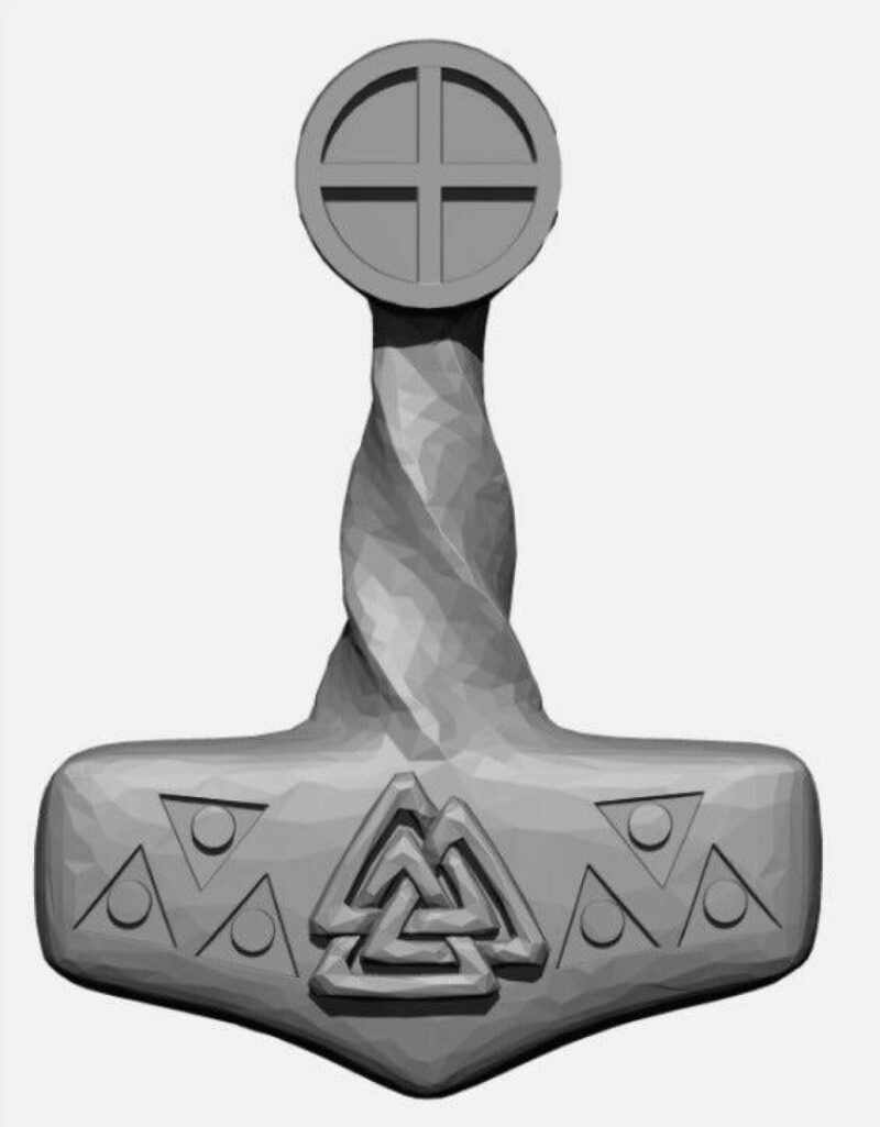 Mjolnir Thor'un Çekici Biblo Dekoratif Hediyelik Süs Eşyası Maket - Görsel 2