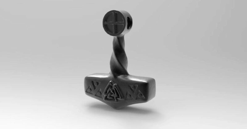 Mjolnir Thor'un Çekici Biblo Dekoratif Hediyelik Süs Eşyası Maket - Görsel 3